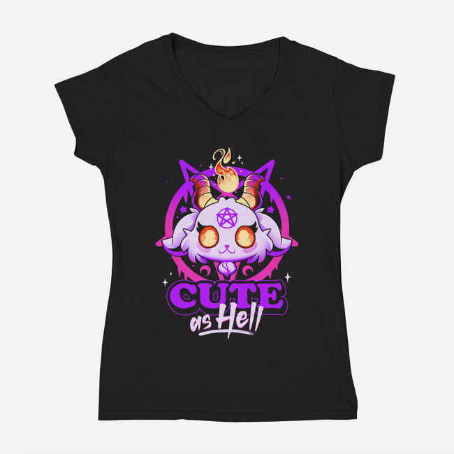 Cutest Little Devil-womens v-neck tee-Snouleaf