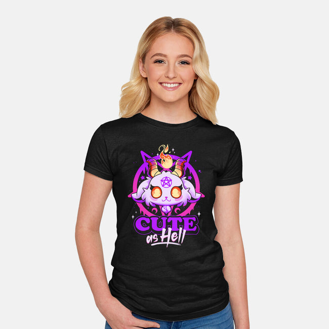 Cutest Little Devil-womens fitted tee-Snouleaf