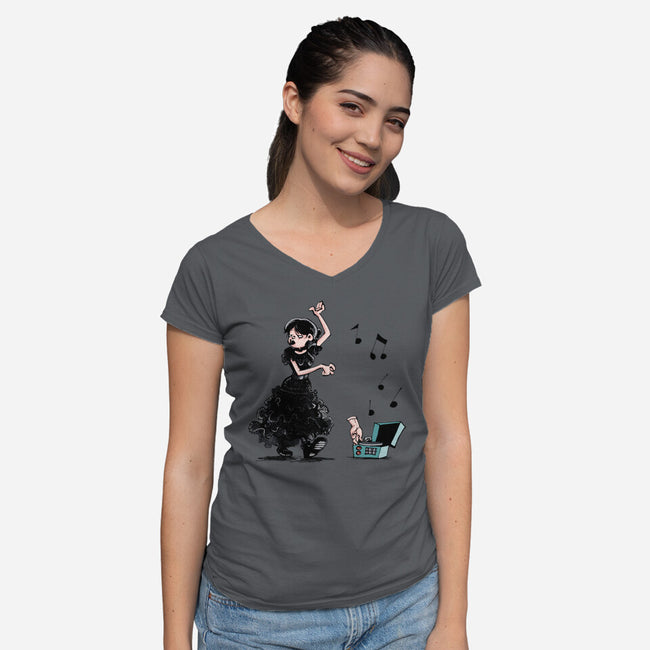 On Wednesday We Dance-womens v-neck tee-zascanauta