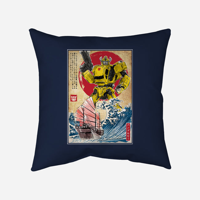 Bumblebee In Japan-none removable cover throw pillow-DrMonekers