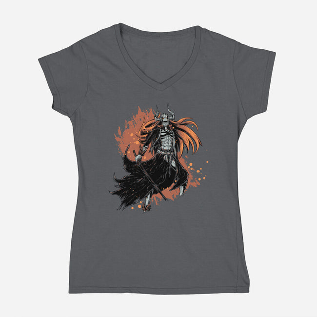 Ichigo Full Hollow-womens v-neck tee-xMorfina