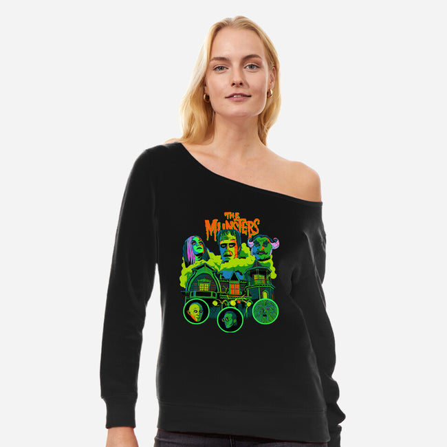 The Munsters-womens off shoulder sweatshirt-The Brothers Co.