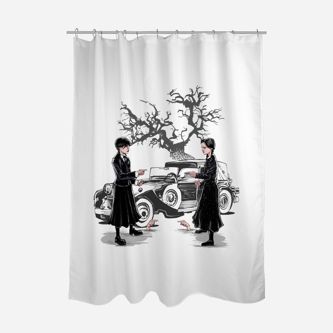 Into The Wednesday-verse-none polyester shower curtain-zascanauta