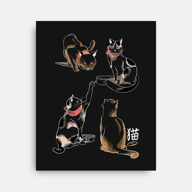 Kanji Cats-none stretched canvas-fanfabio