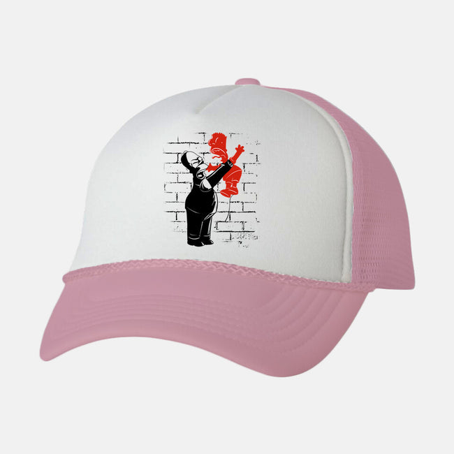 Banksy Strangulation-unisex trucker hat-fanfabio