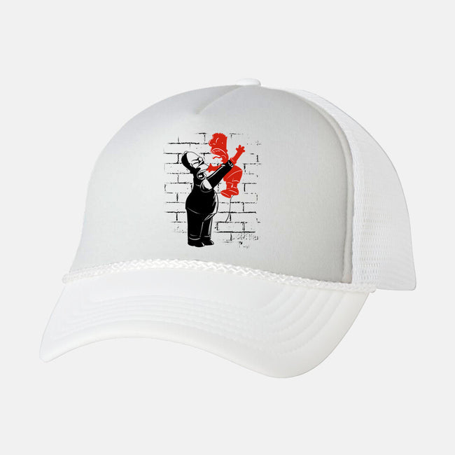 Banksy Strangulation-unisex trucker hat-fanfabio