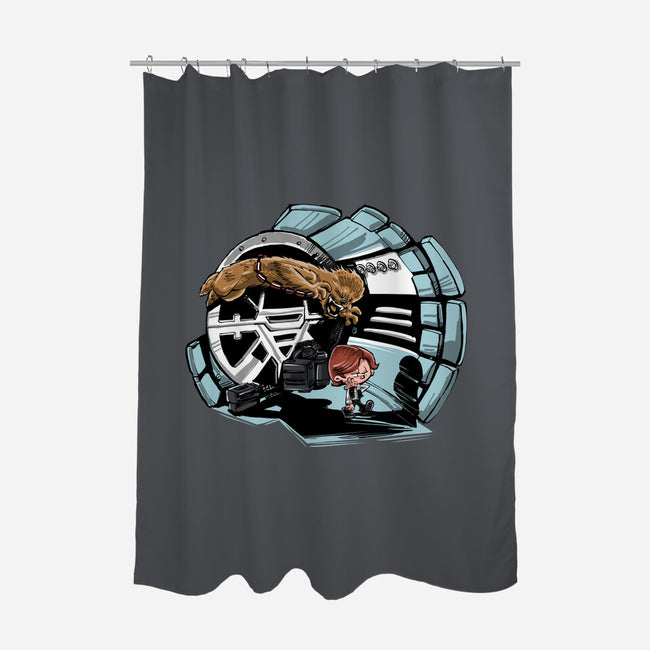 Han And Chewie-none polyester shower curtain-zascanauta