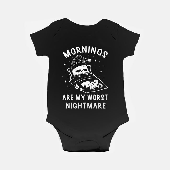 Mornings Are My Worst Nightmare-baby basic onesie-eduely