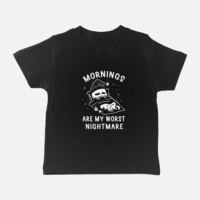 Mornings Are My Worst Nightmare-baby basic tee-eduely