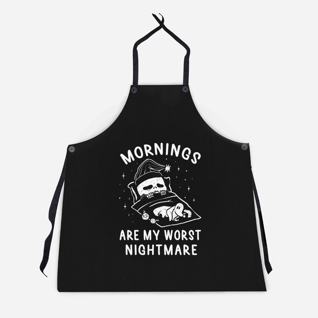Mornings Are My Worst Nightmare-unisex kitchen apron-eduely