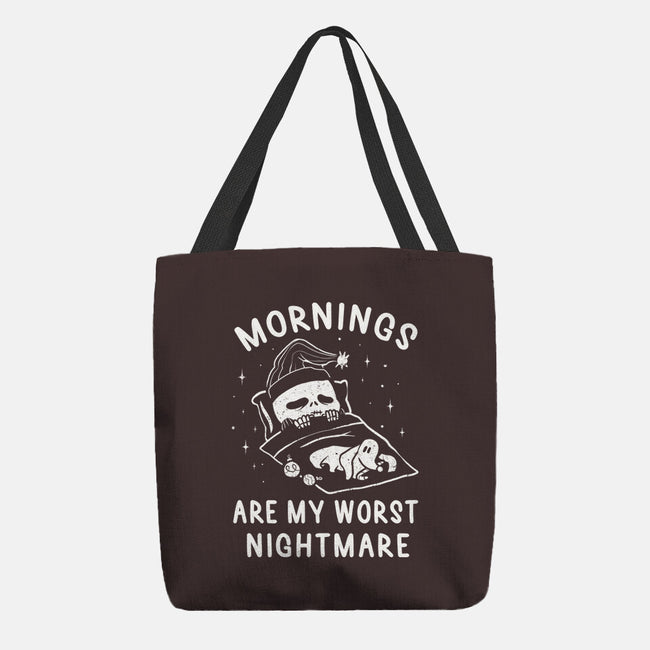 Mornings Are My Worst Nightmare-none basic tote bag-eduely