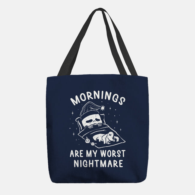 Mornings Are My Worst Nightmare-none basic tote bag-eduely