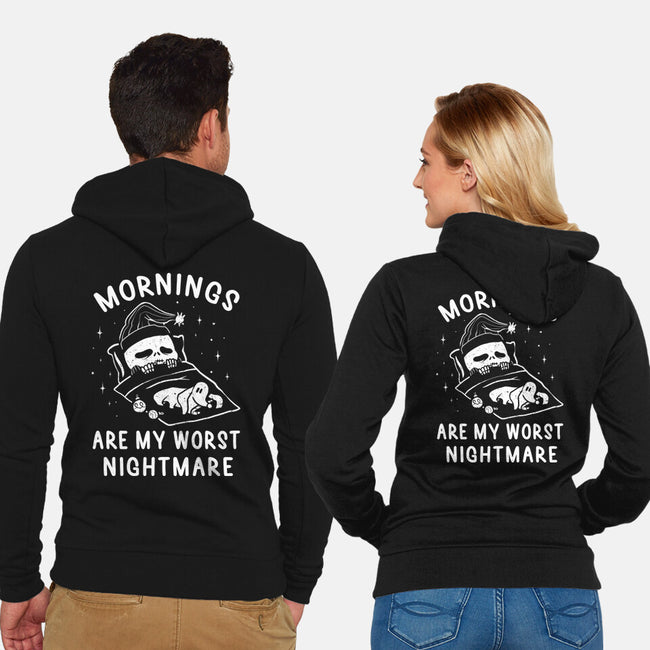 Mornings Are My Worst Nightmare-unisex zip-up sweatshirt-eduely