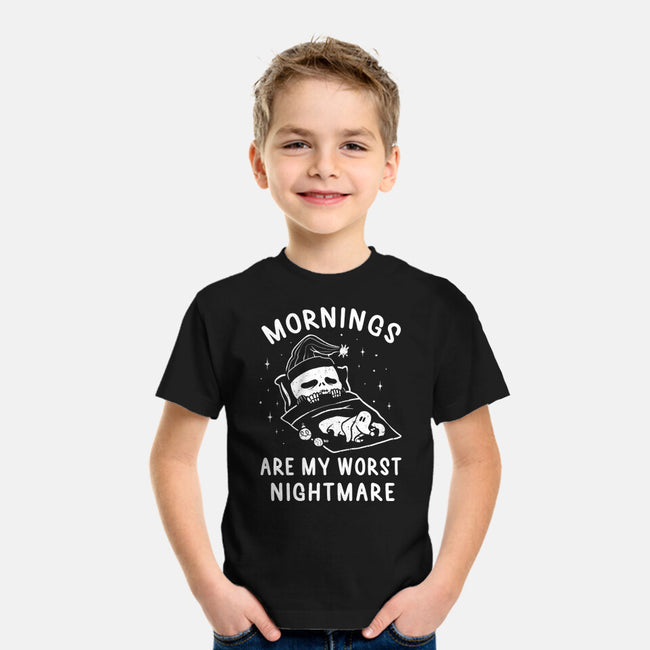 Mornings Are My Worst Nightmare-youth basic tee-eduely