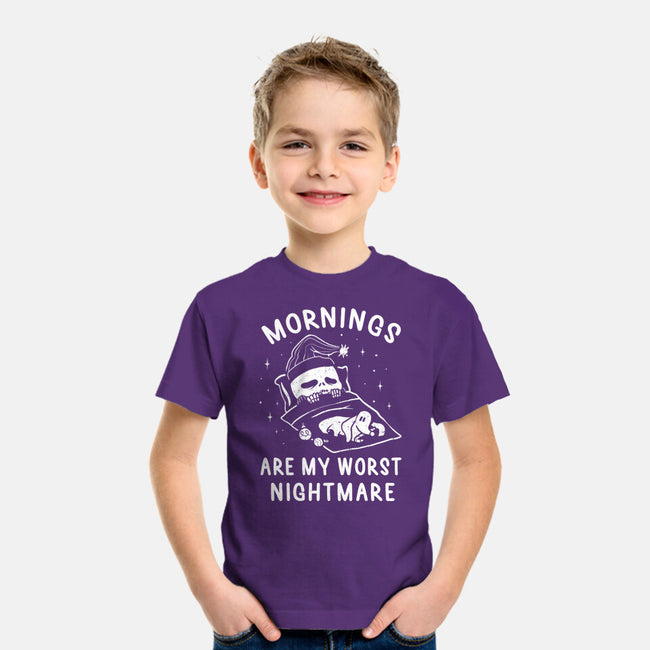 Mornings Are My Worst Nightmare-youth basic tee-eduely