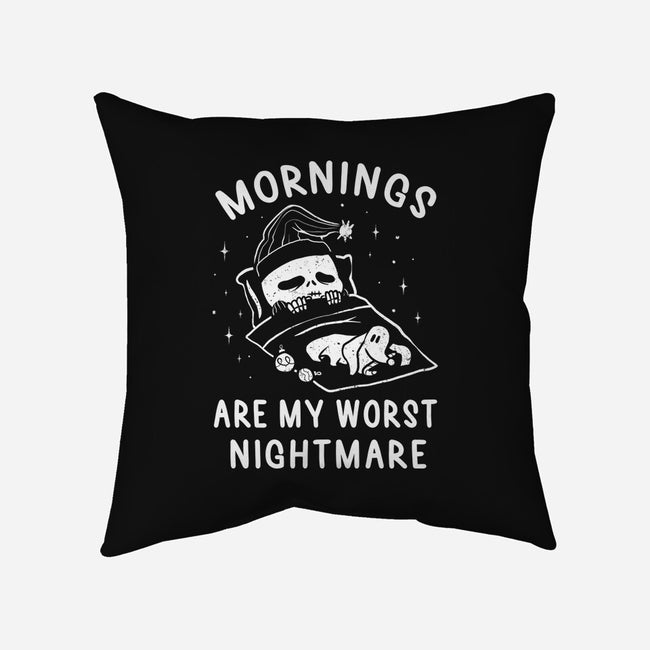 Mornings Are My Worst Nightmare-none removable cover w insert throw pillow-eduely