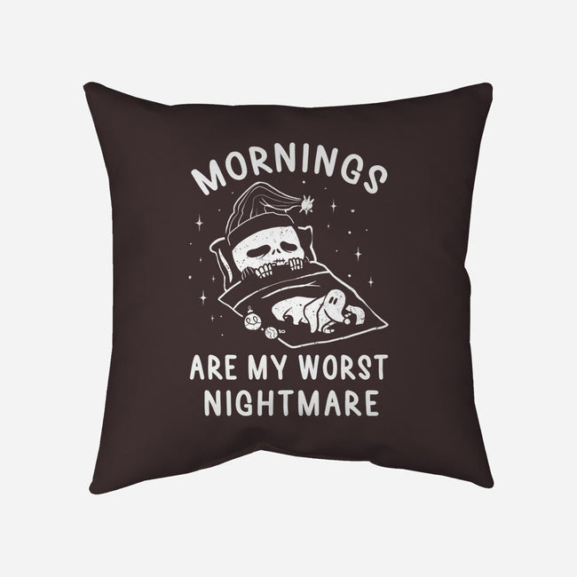 Mornings Are My Worst Nightmare-none removable cover w insert throw pillow-eduely