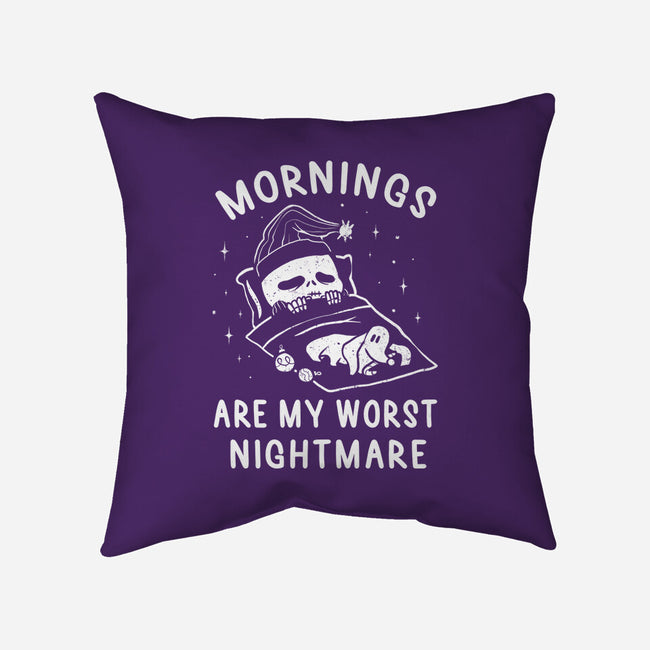 Mornings Are My Worst Nightmare-none removable cover w insert throw pillow-eduely