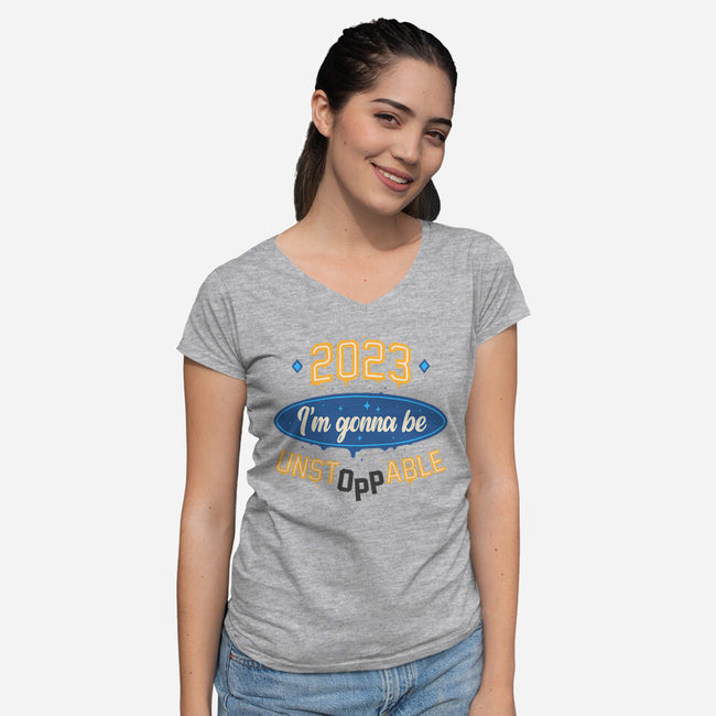 Unstable 2023-womens v-neck tee-momma_gorilla