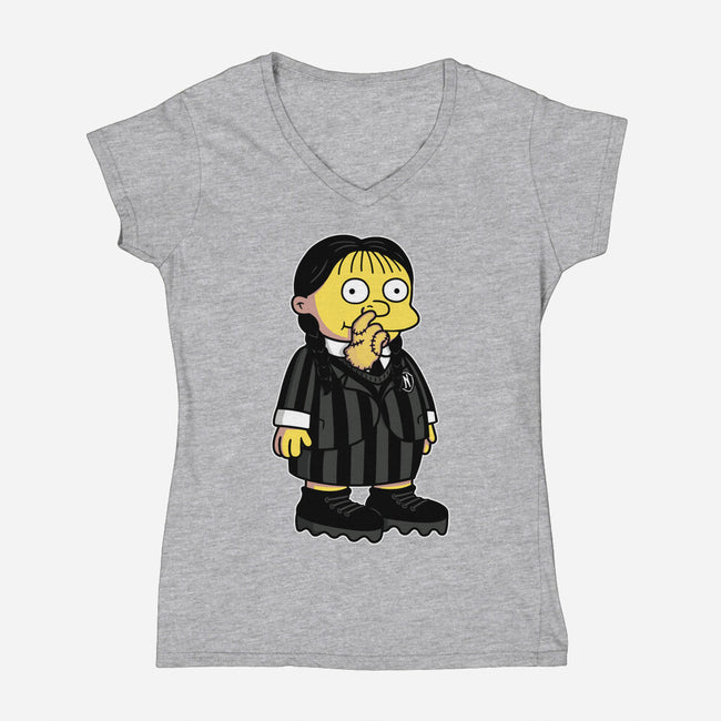 Hands Free-womens v-neck tee-Raffiti