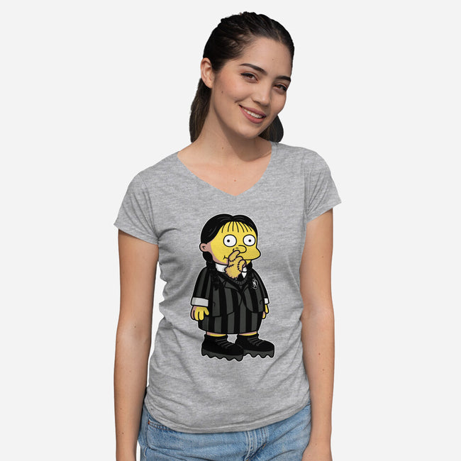 Hands Free-womens v-neck tee-Raffiti