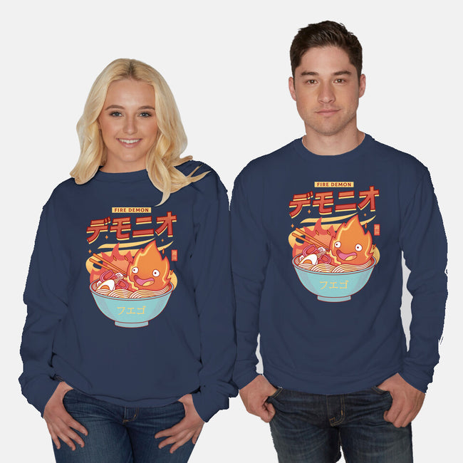 The Fire Demon Ramen-unisex crew neck sweatshirt-Logozaste