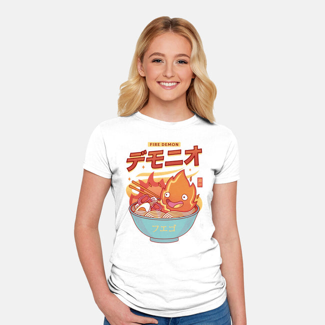 The Fire Demon Ramen-womens fitted tee-Logozaste