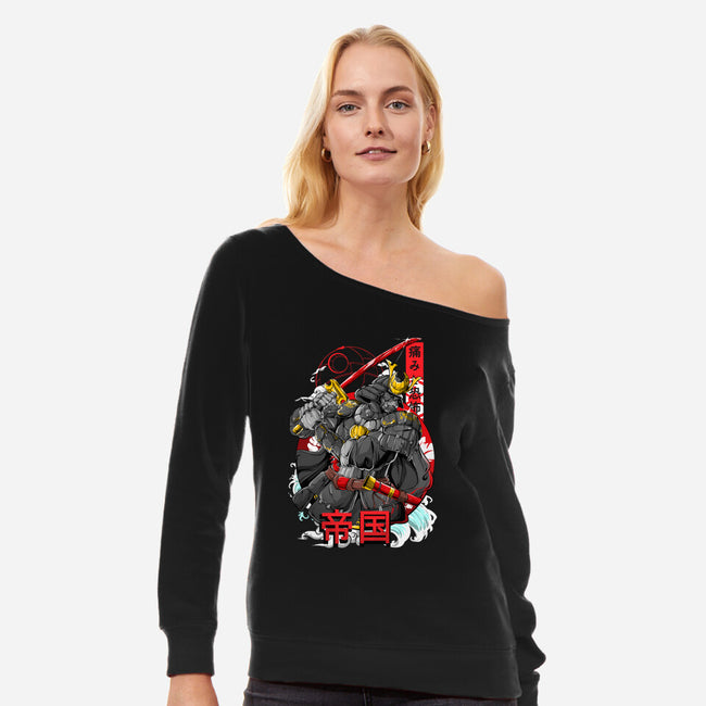 Sith Samurai-womens off shoulder sweatshirt-Guilherme magno de oliveira