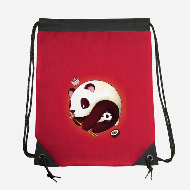 Panda Yin Yang-none drawstring bag-Vallina84