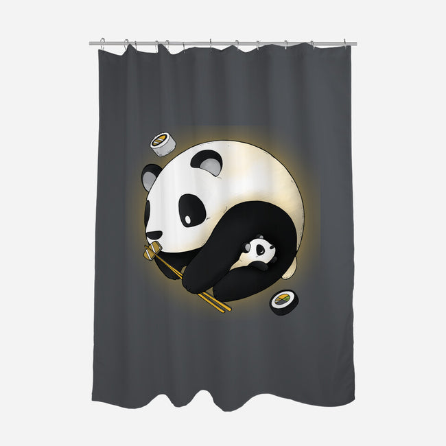 Panda Yin Yang-none polyester shower curtain-Vallina84