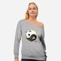 Panda Yin Yang-womens off shoulder sweatshirt-Vallina84