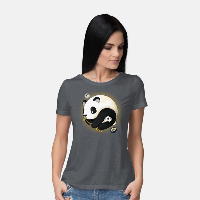 Panda Yin Yang-womens basic tee-Vallina84
