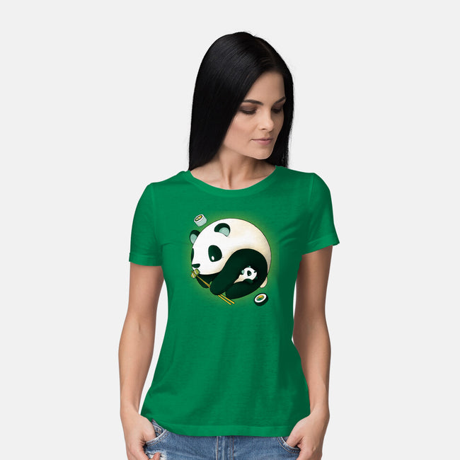Panda Yin Yang-womens basic tee-Vallina84