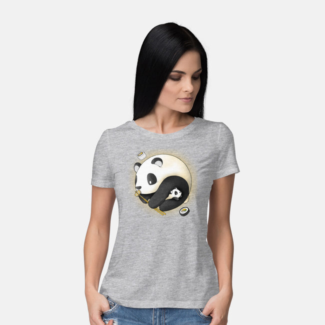 Panda Yin Yang-womens basic tee-Vallina84