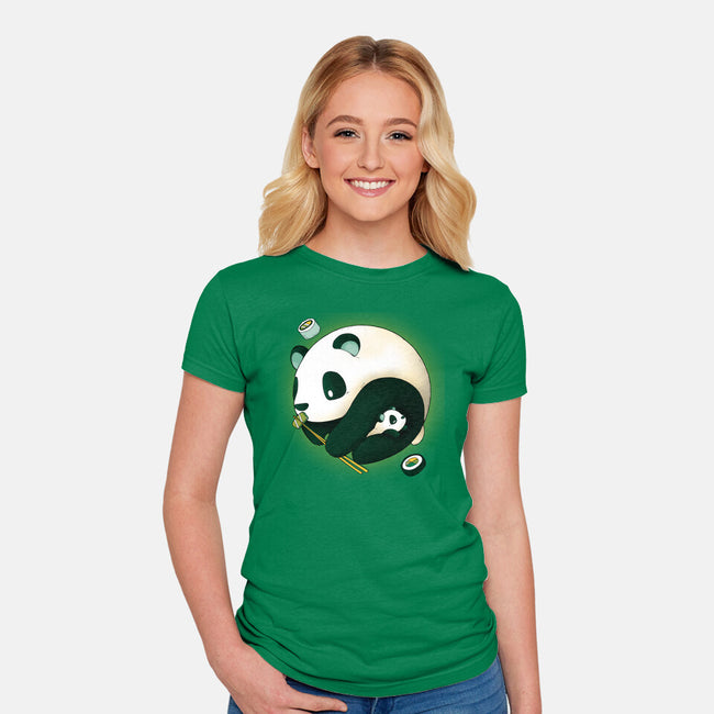 Panda Yin Yang-womens fitted tee-Vallina84