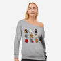 Owl Role Play Game-womens off shoulder sweatshirt-Vallina84