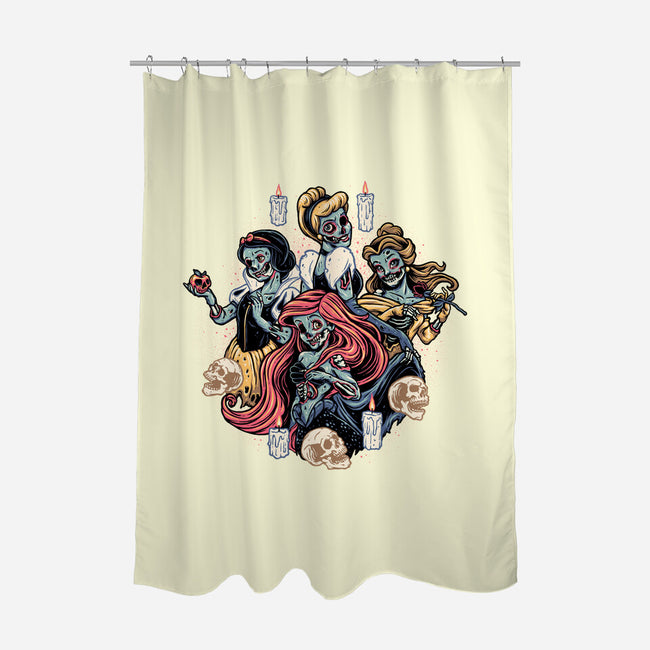 Undead Princesses-none polyester shower curtain-momma_gorilla