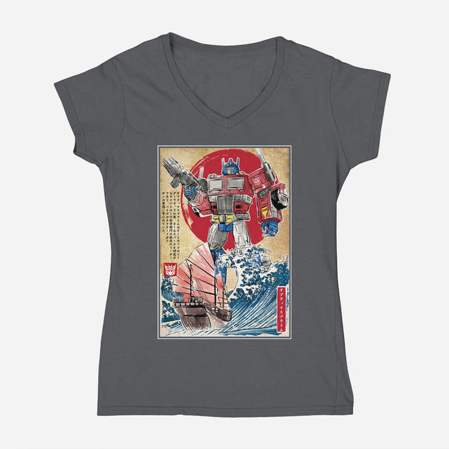 Prime In Japan-womens v-neck tee-DrMonekers