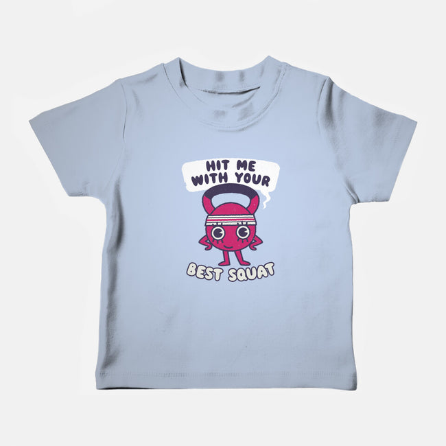 Best Squat Fitness-baby basic tee-Weird & Punderful