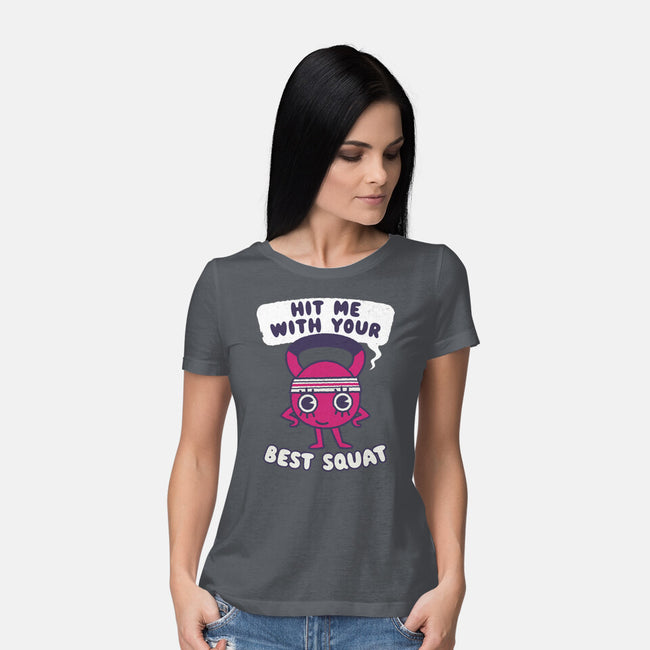 Best Squat Fitness-womens basic tee-Weird & Punderful