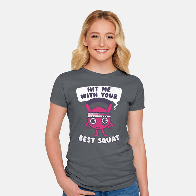Best Squat Fitness-womens fitted tee-Weird & Punderful