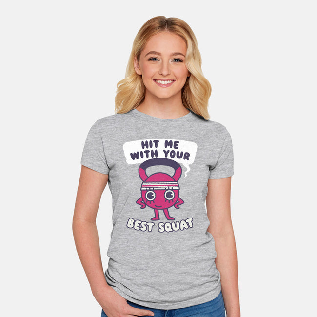 Best Squat Fitness-womens fitted tee-Weird & Punderful