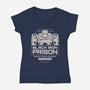 Prison Security Robots-womens v-neck tee-Logozaste