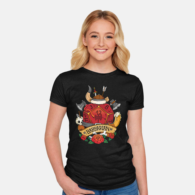 Barbarian Dice-womens fitted tee-Vallina84