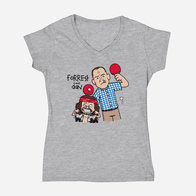 Forrest And Dan-womens v-neck tee-Raffiti