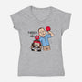 Forrest And Dan-womens v-neck tee-Raffiti