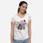 Forrest And Dan-womens v-neck tee-Raffiti
