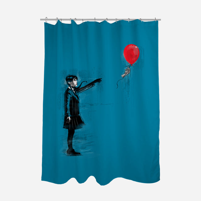 Thing With Balloon-none polyester shower curtain-zascanauta