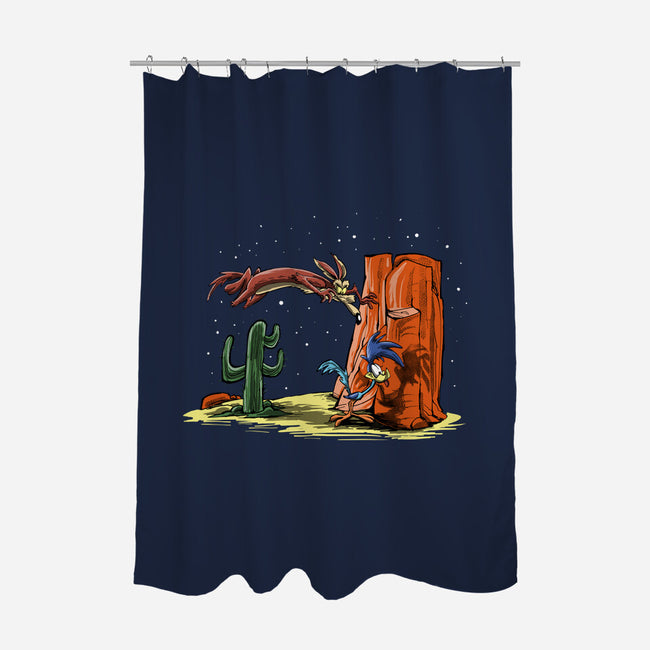 Runner And Wile E-none polyester shower curtain-zascanauta
