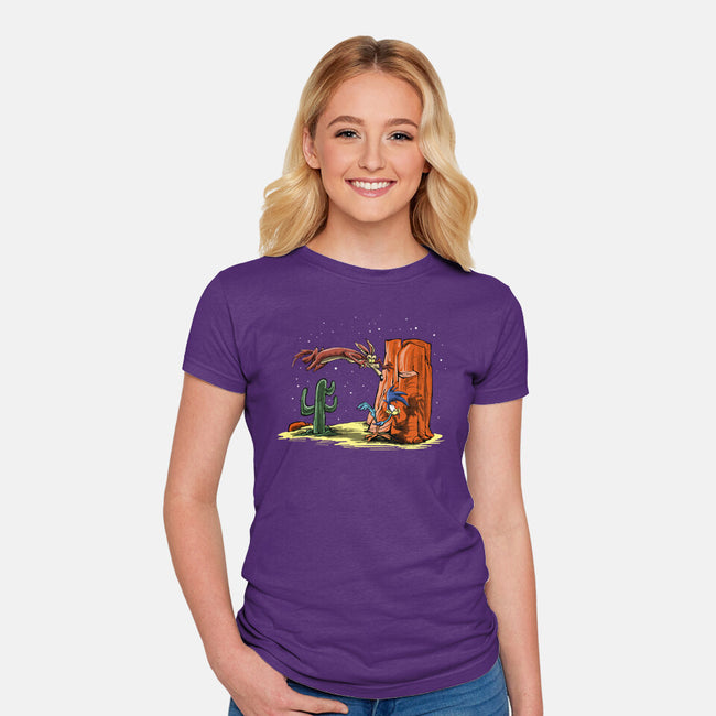 Runner And Wile E-womens fitted tee-zascanauta